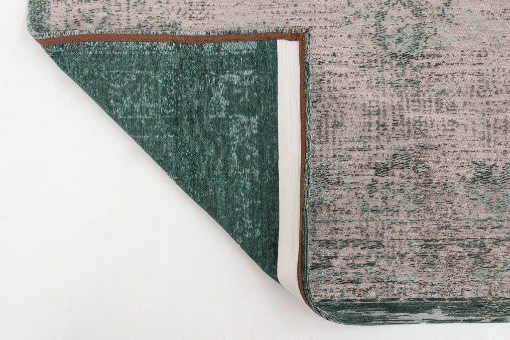7 x 9 Gray & Green Medallion Non Skid Rug