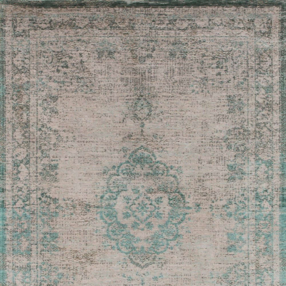 7 x 9 Gray & Green Medallion Non Skid Rug