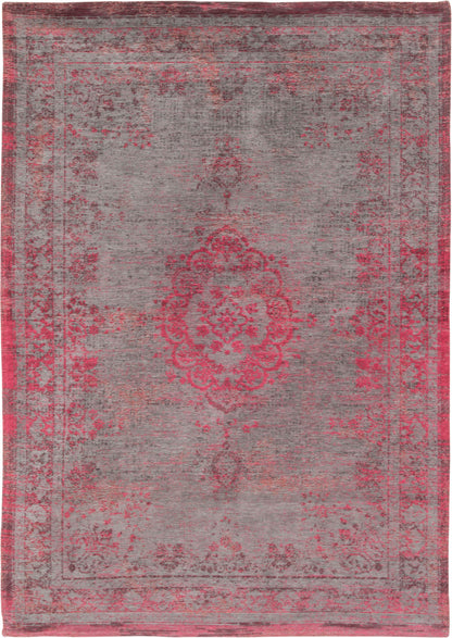 5 x 7 Gray & Pink Medallion Non Skid Rug