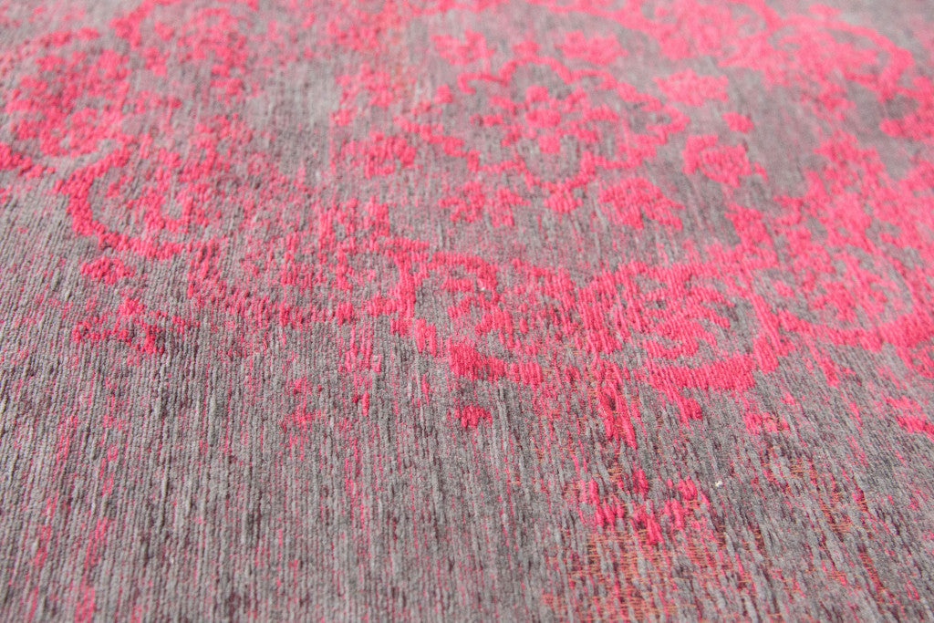 5 x 7 Gray & Pink Medallion Non Skid Rug