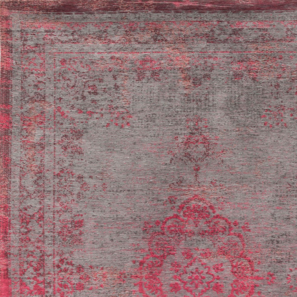 5 x 7 Gray & Pink Medallion Non Skid Rug