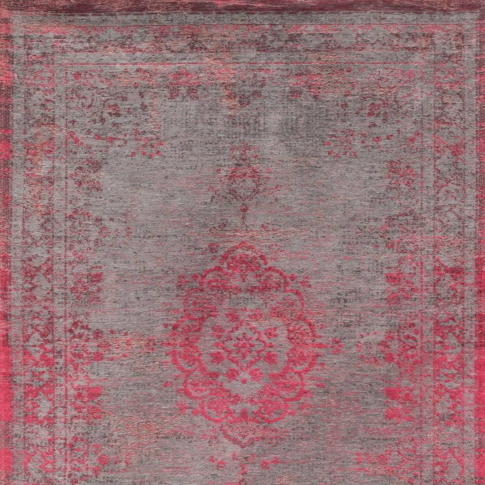 5 x 7 Gray & Pink Medallion Non Skid Rug