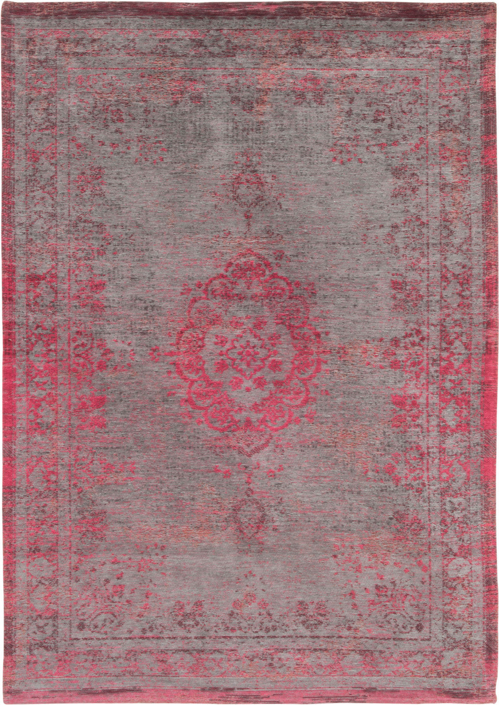 6 x 8 Gray & Pink Medallion Non Skid Rug