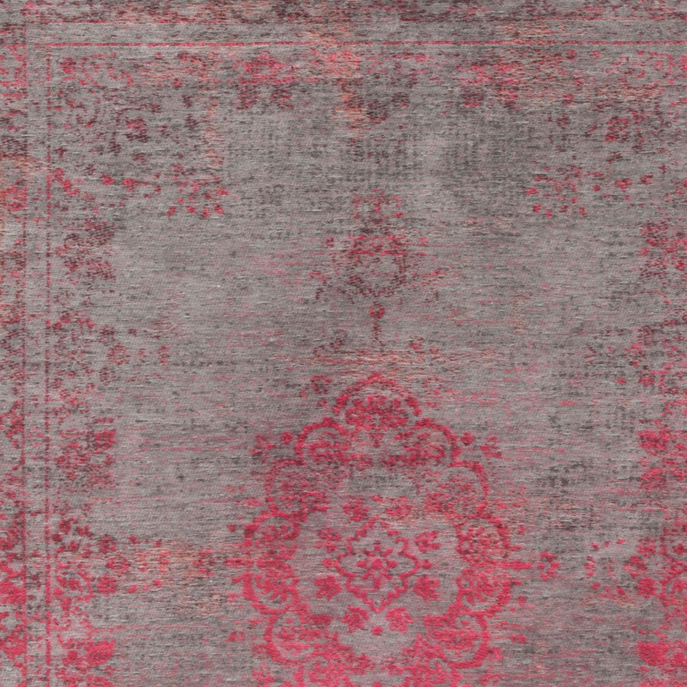 7 x 9 Gray & Pink Medallion Non Skid Rug