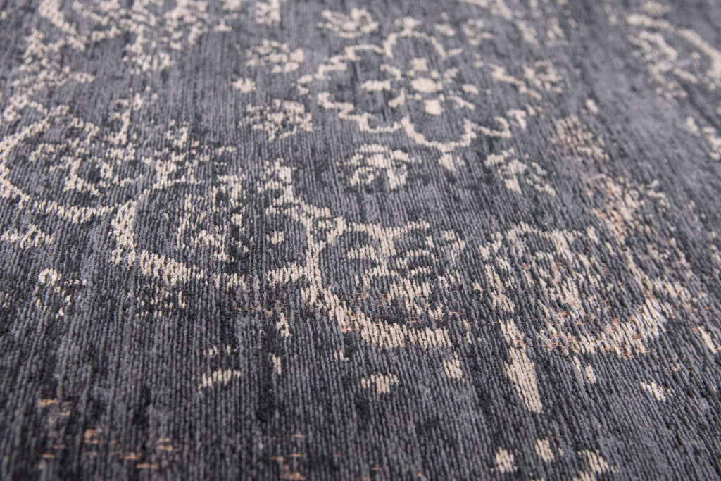 5 x 7 Gray & Black Medallion Non Skid Rug