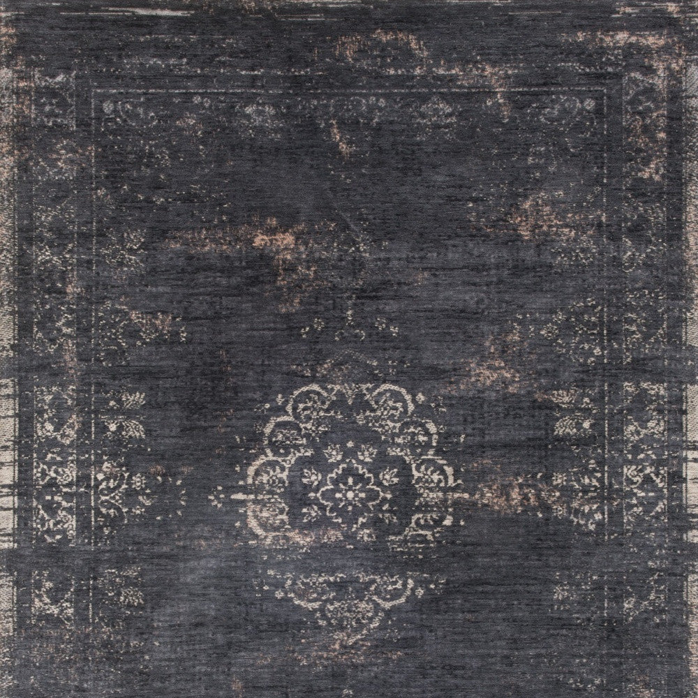 5 x 7 Gray & Black Medallion Non Skid Rug