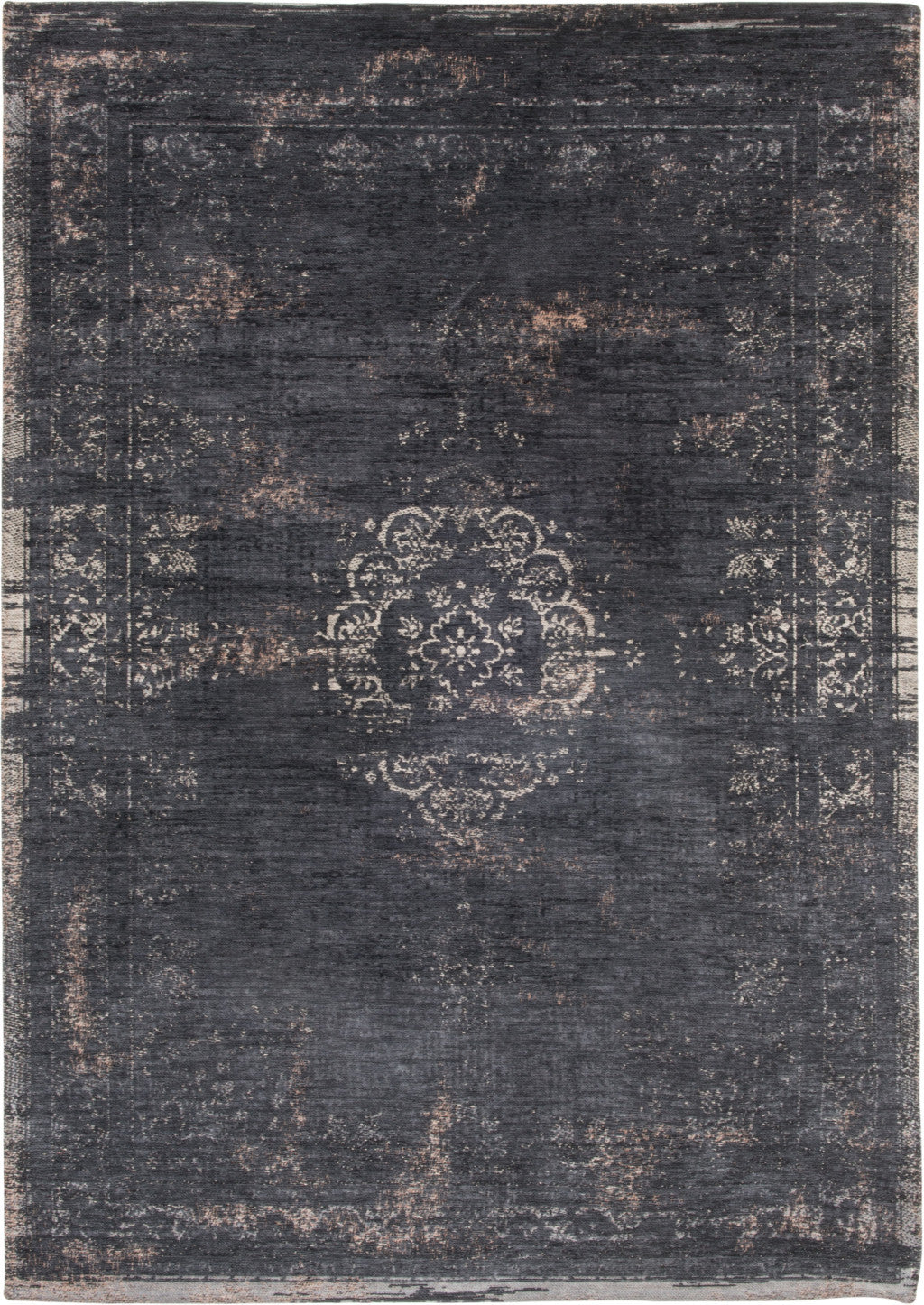 6 x 8 Gray & Black Medallion Non Skid Rug