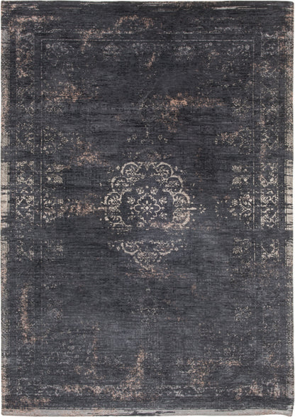 6 x 8 Gray & Black Medallion Non Skid Rug