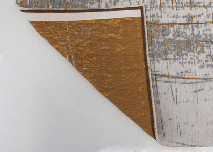 5 x 7 Gray & Gold Non Skid Rug