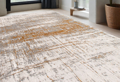 5 x 7 Gray & Gold Non Skid Rug