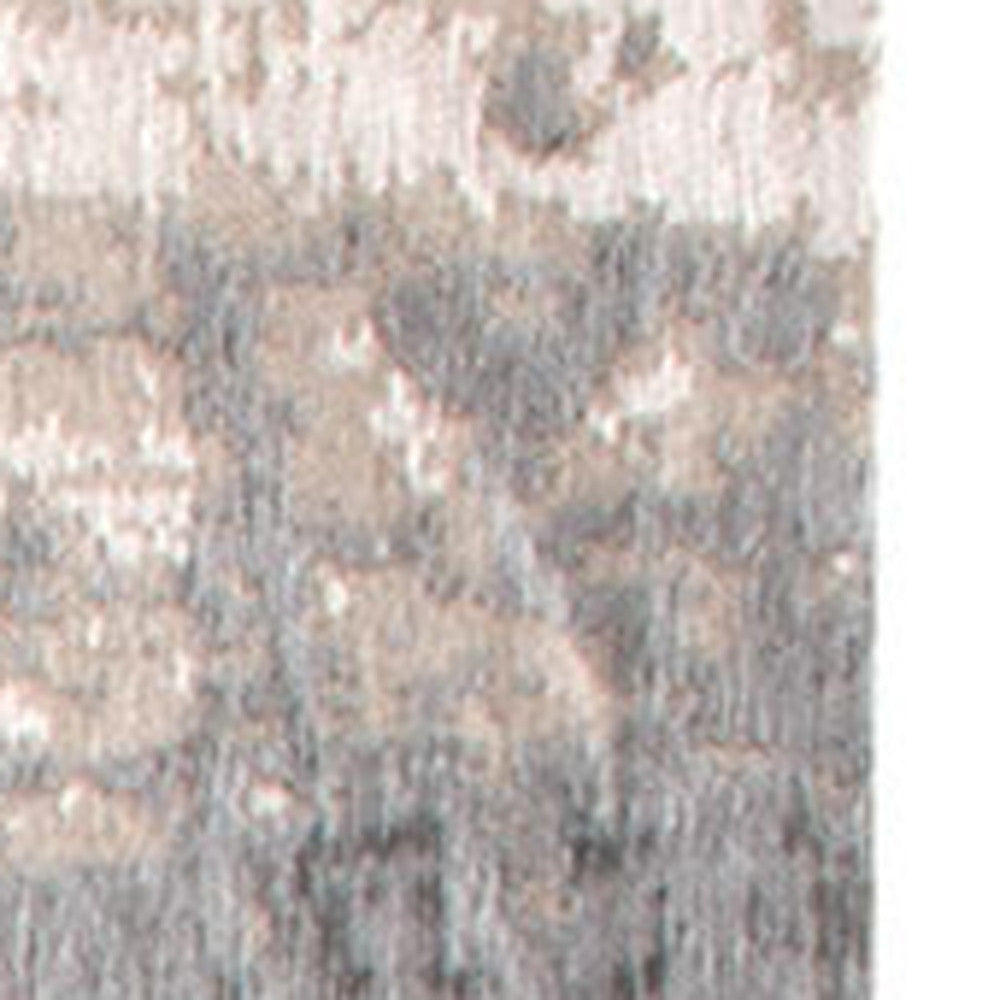 5 x 7 Gray & White Non Skid Rug