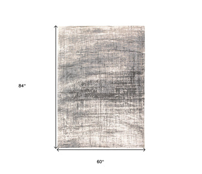 6 x 8 Gray & White Non Skid Rug