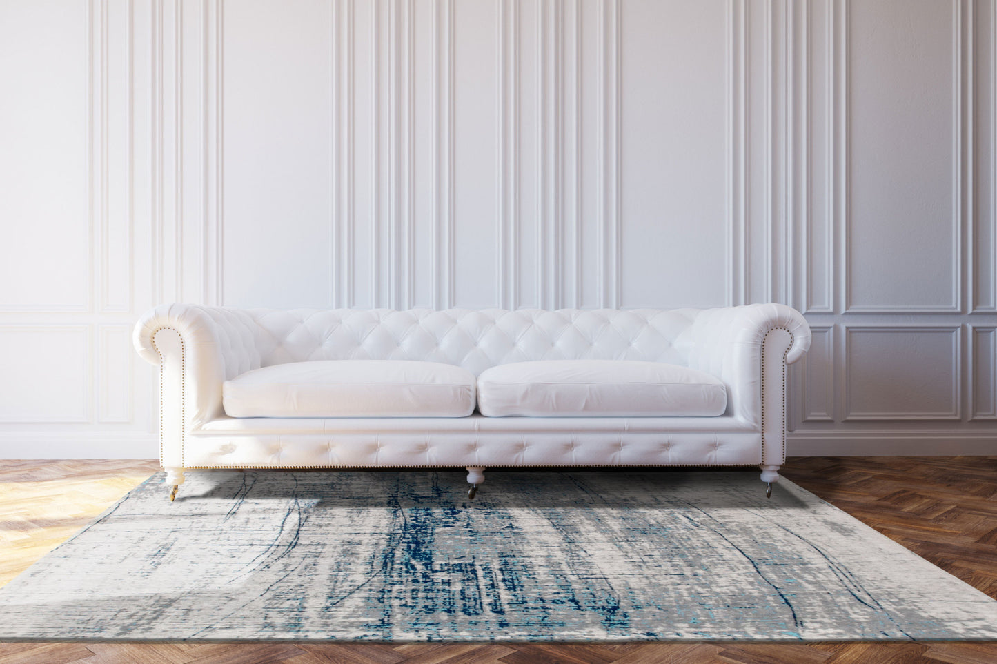 6 x 8 Blue & Gray Non Skid Rug