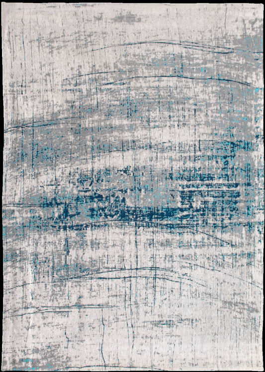 7 x 9 Blue & Gray Non Skid Rug