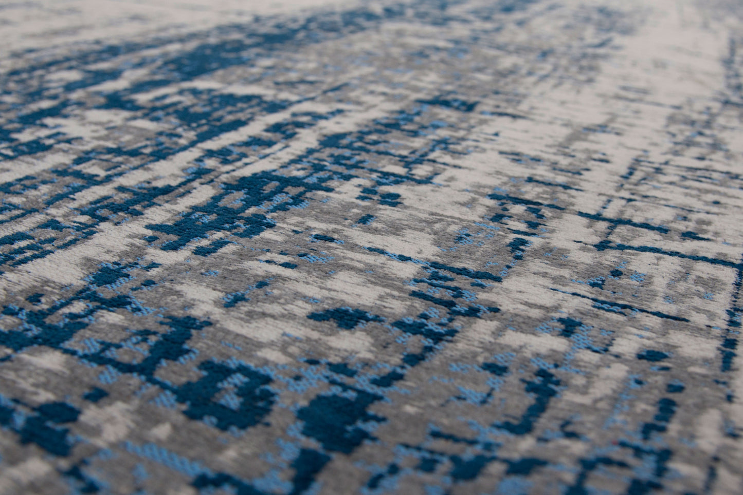 7 x 9 Blue & Gray Non Skid Rug