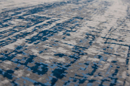 7 x 9 Blue & Gray Non Skid Rug