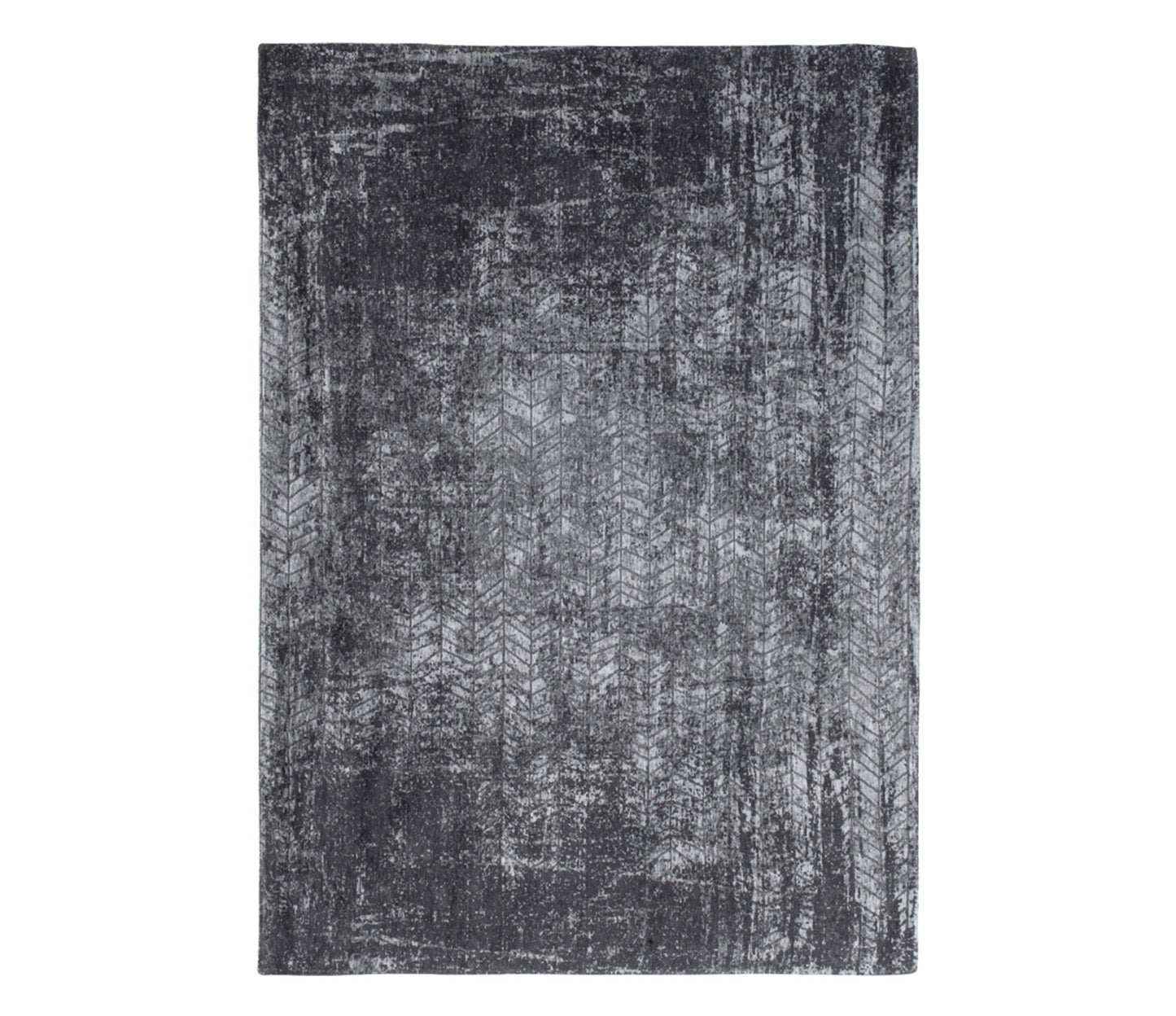 5 x 7 Black & Gray Chevron Non Skid Rug