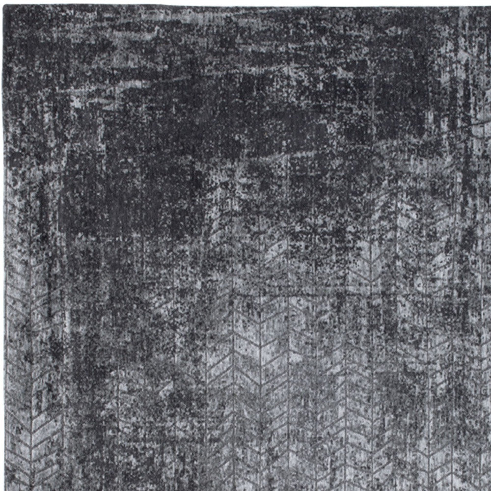 5 x 7 Black & Gray Chevron Non Skid Rug