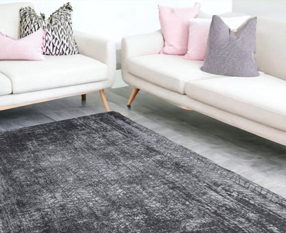 6 x 8 Black & Gray Chevron Non Skid Rug