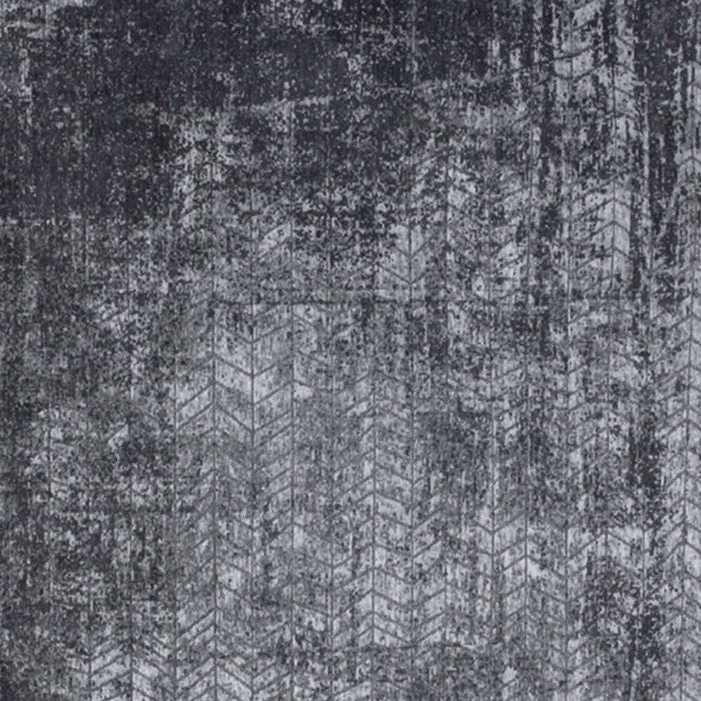7 x 9 Black & Gray Chevron Non Skid Rug