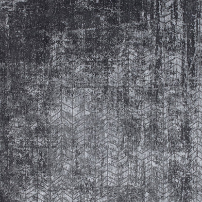 7 x 9 Black & Gray Chevron Non Skid Rug