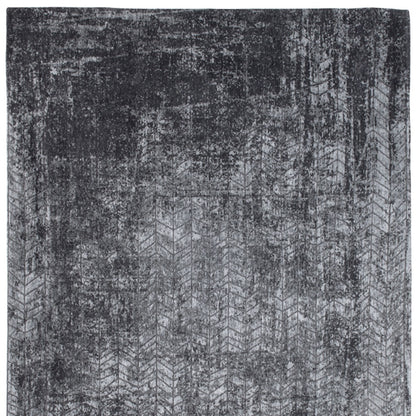7 x 9 Black & Gray Chevron Non Skid Rug