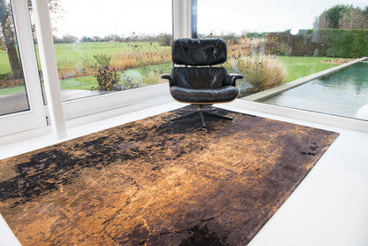 5 x 7 Yellow & Brown Non Skid Rug