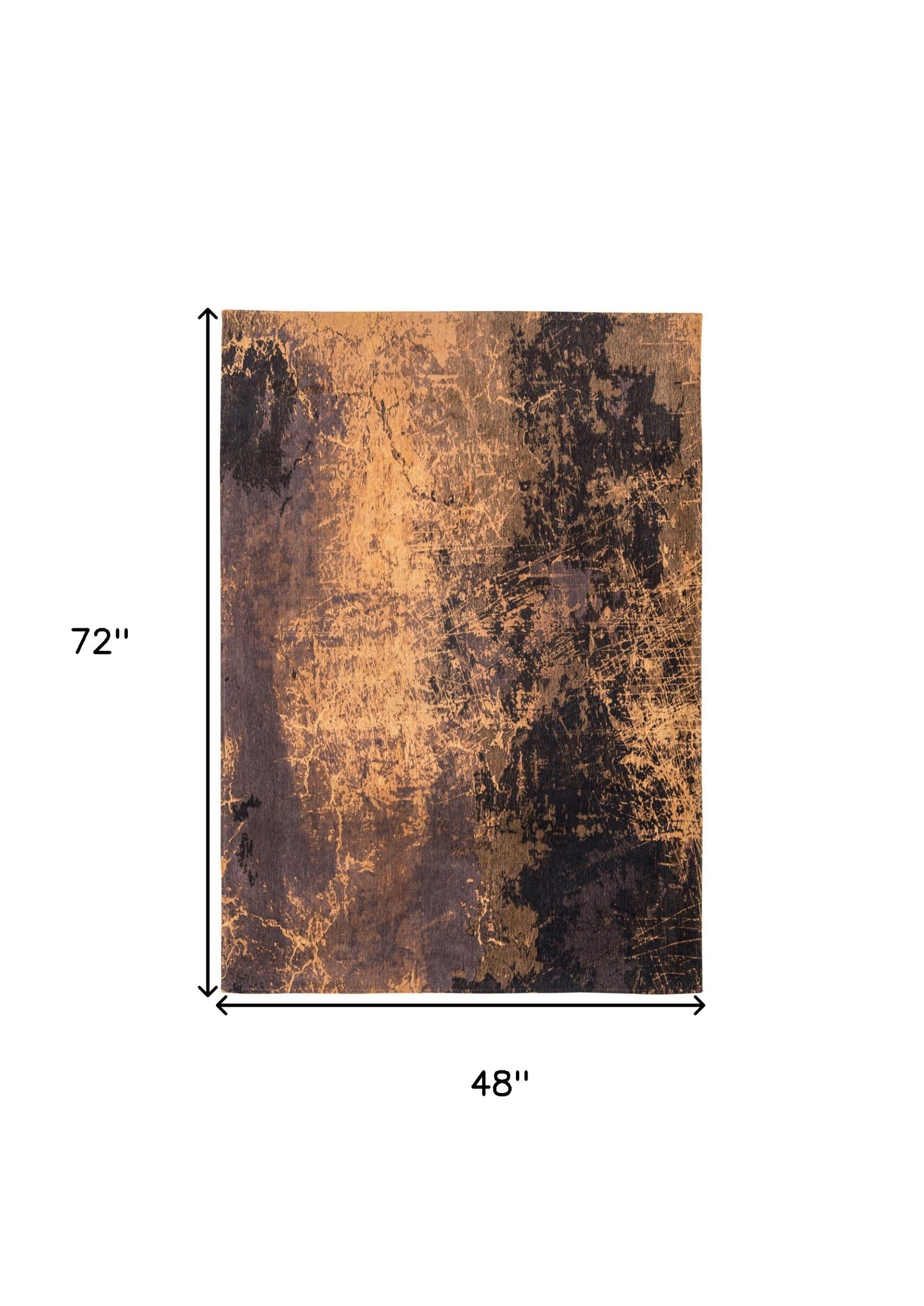 5 x 7 Yellow & Brown Non Skid Rug