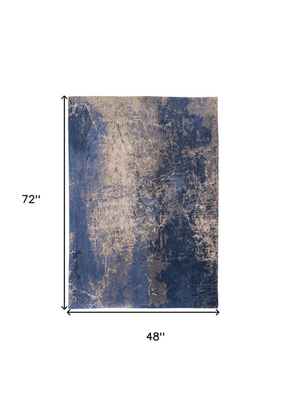 5 x 7 Blue & Gray Non Skid Rug