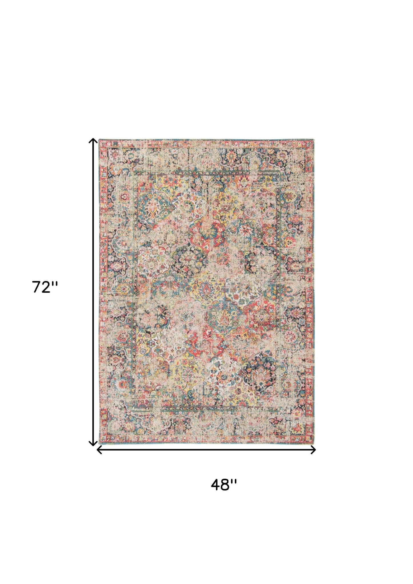 5 x 7 Red Oriental Non Skid Rug