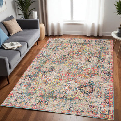 5 x 7 Red Oriental Non Skid Rug