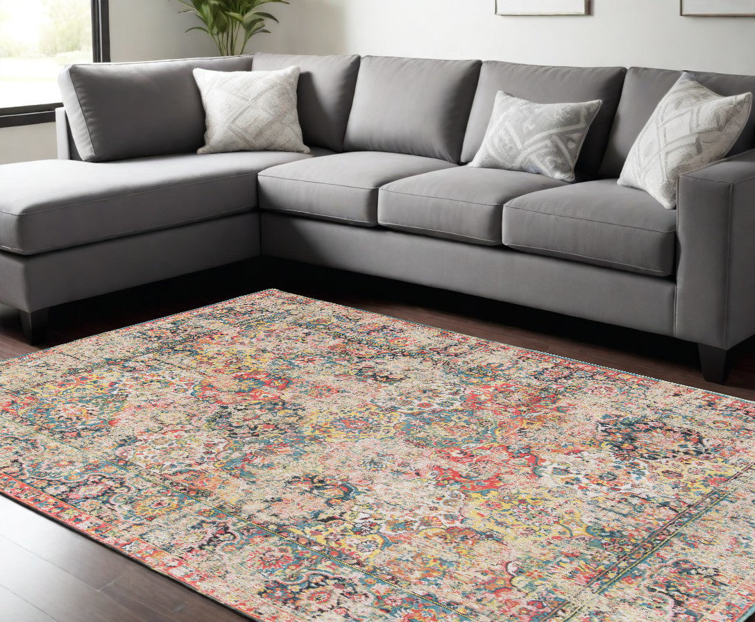 6 x 8 Red Oriental Non Skid Rug