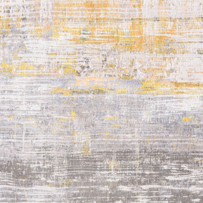 5 x 7 Gray & Yellow Non Skid Rug