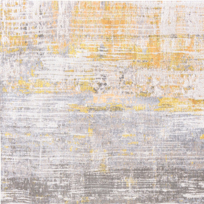 6 x 8 Gray & Yellow Non Skid Rug