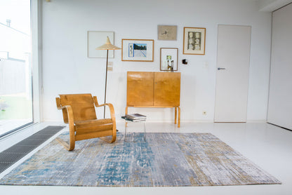 5 x 7 Blue & Yellow Non Skid Rug
