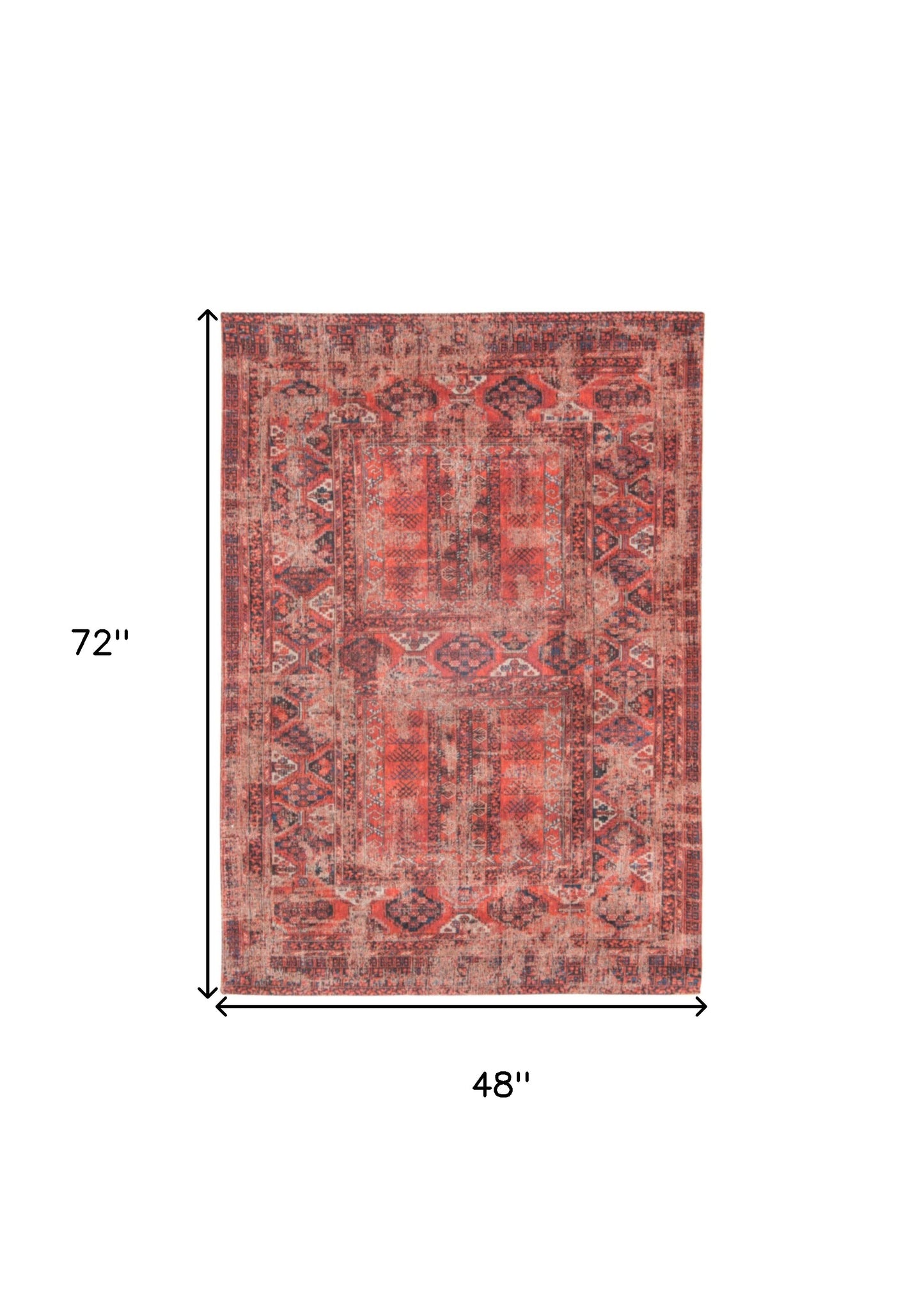5 x 7 Red Oriental Non Skid Rug
