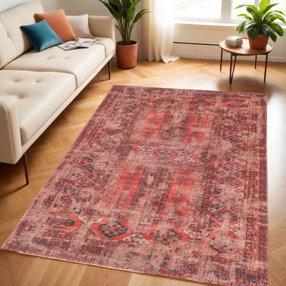 5 x 7 Red Oriental Non Skid Rug