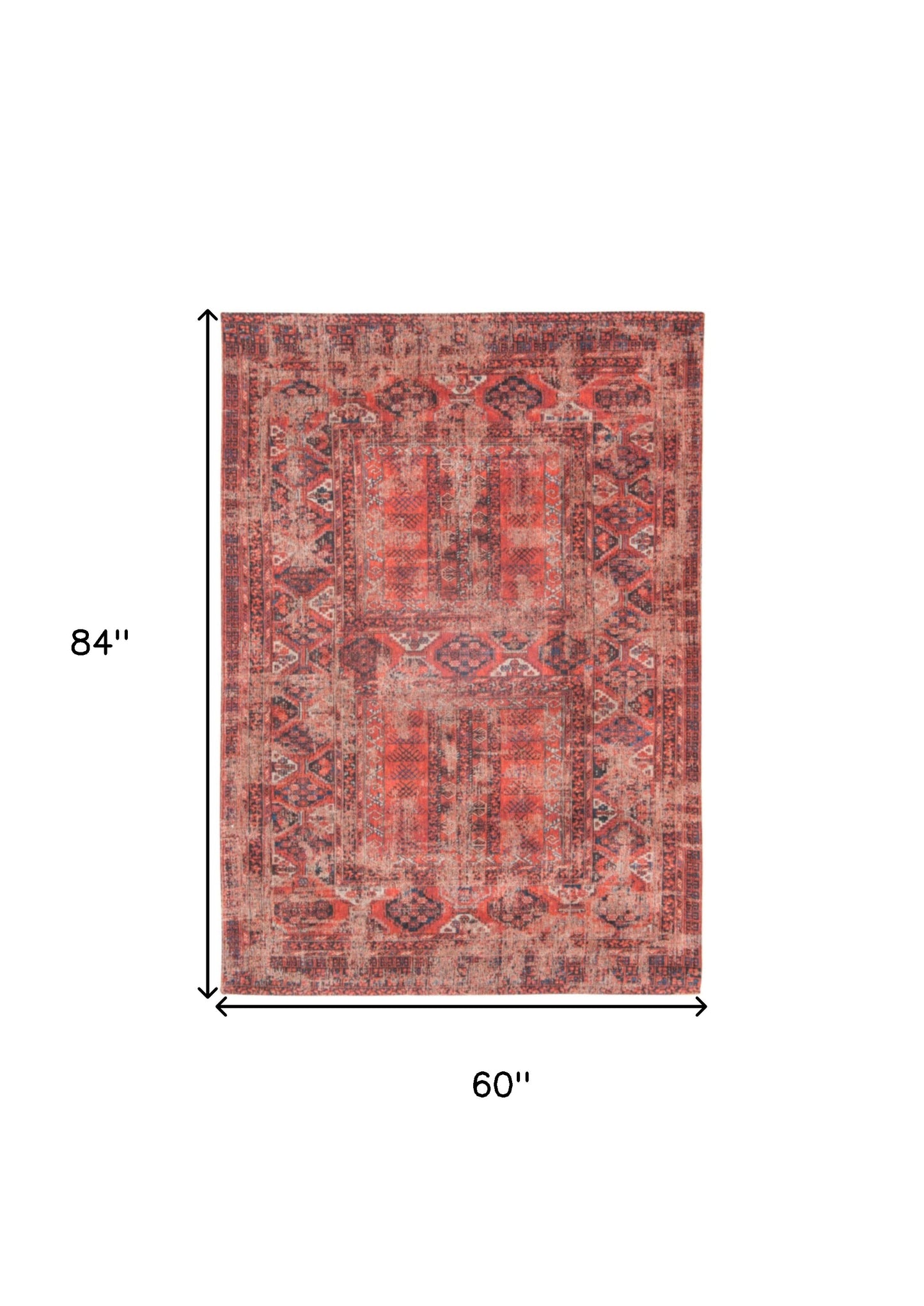 6 x 8 Red Oriental Non Skid Rug