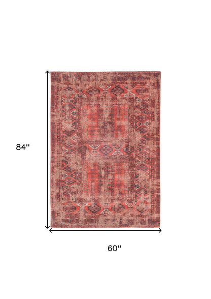 6 x 8 Red Oriental Non Skid Rug