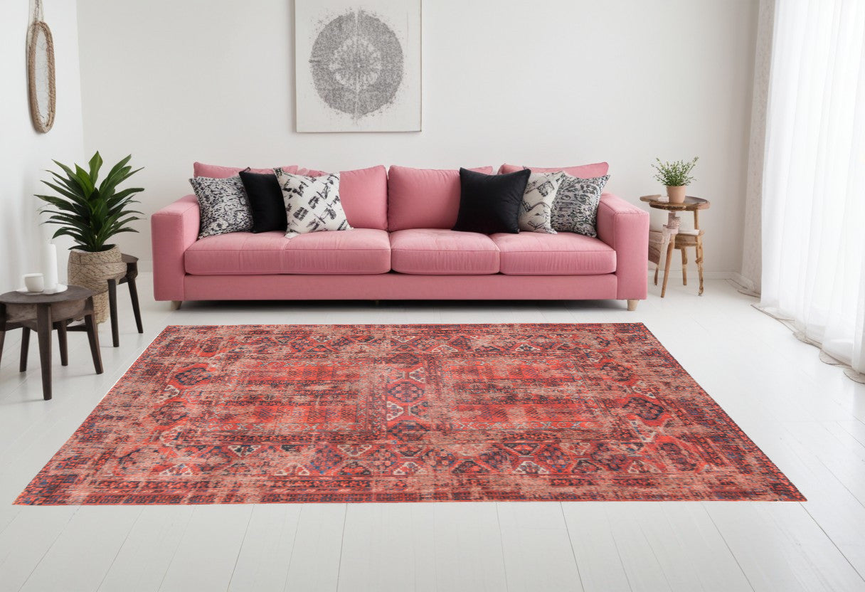 6 x 8 Red Oriental Non Skid Rug