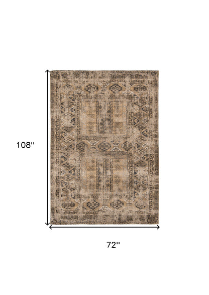 7 x 9 Brown Oriental Non Skid Rug