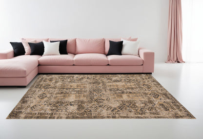 7 x 9 Brown Oriental Non Skid Rug