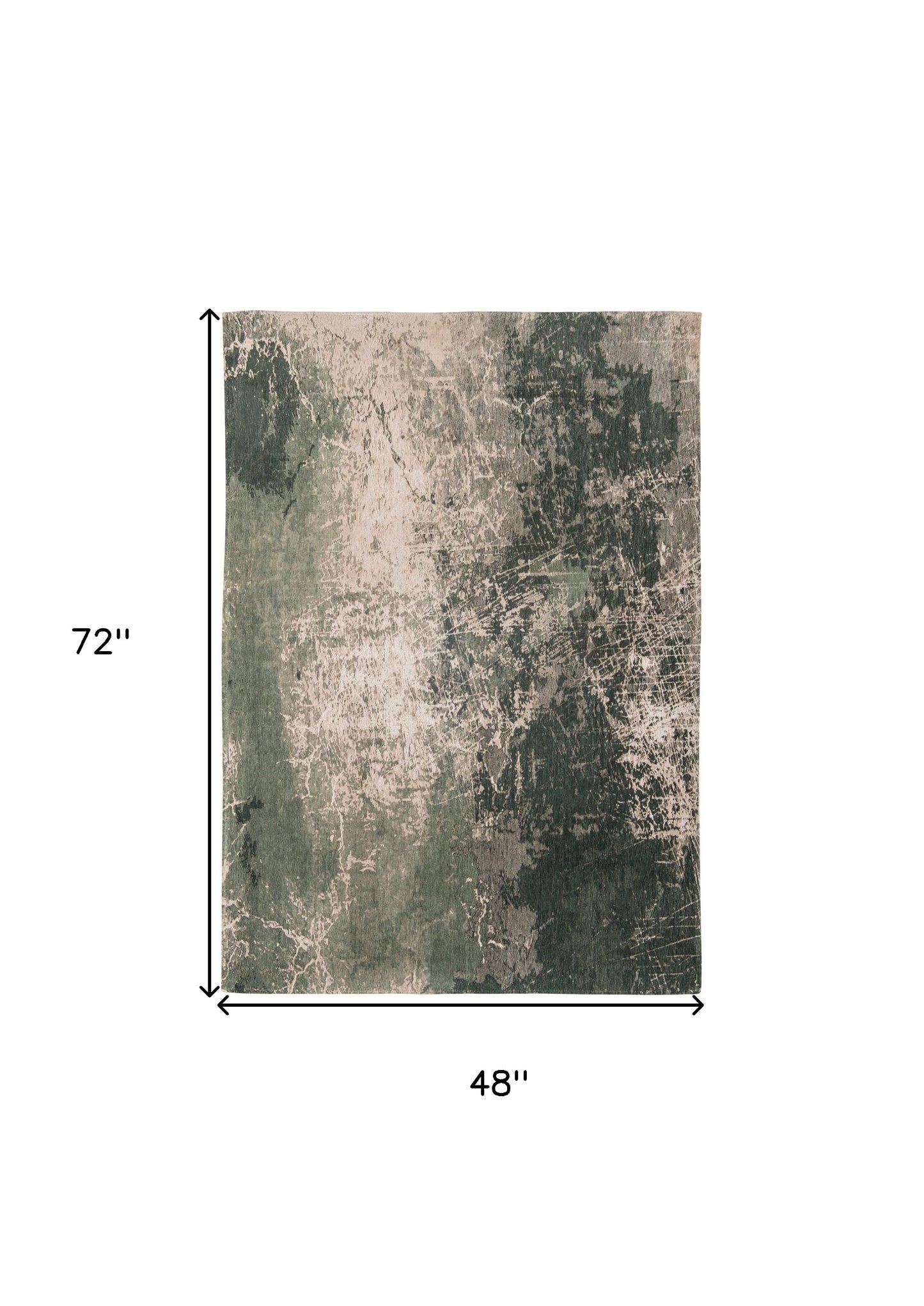 5 x 7 Beige & Green Non Skid Rug