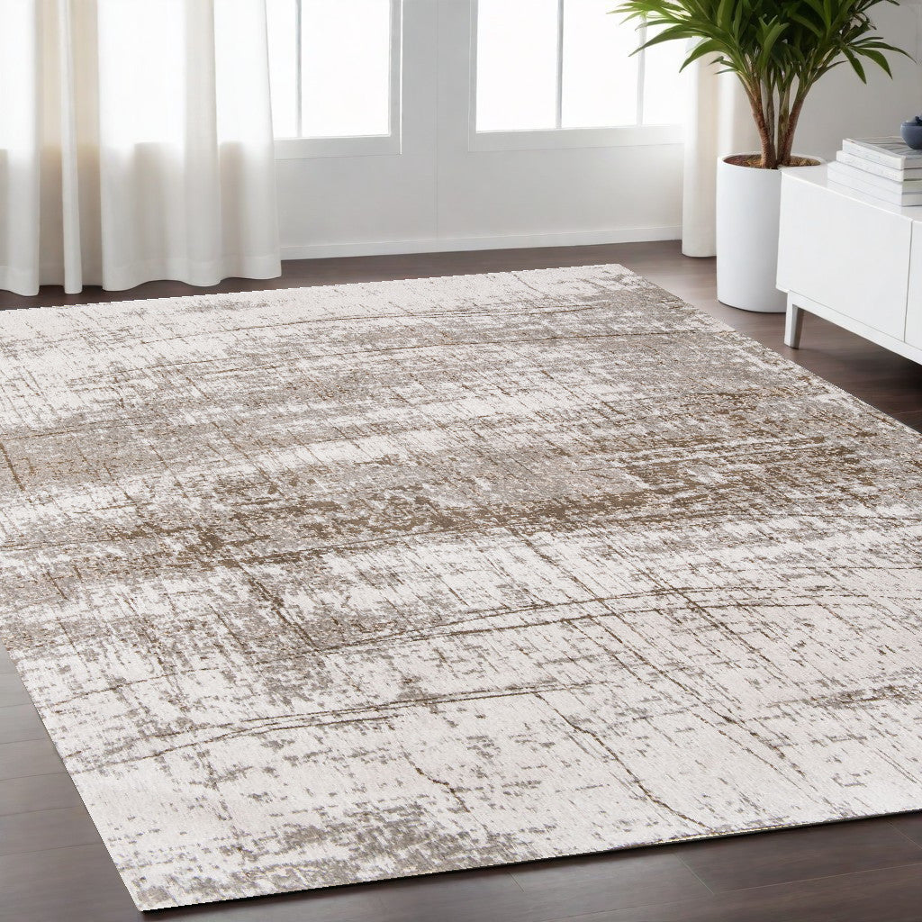 5 x 7 Gray & Beige Non Skid Rug