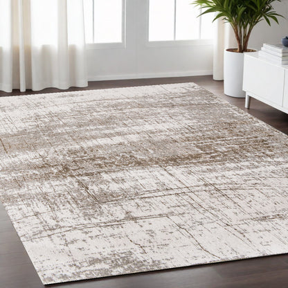 5 x 7 Gray & Beige Non Skid Rug
