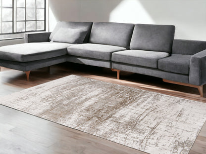 6 x 8 Gray & Beige Non Skid Rug