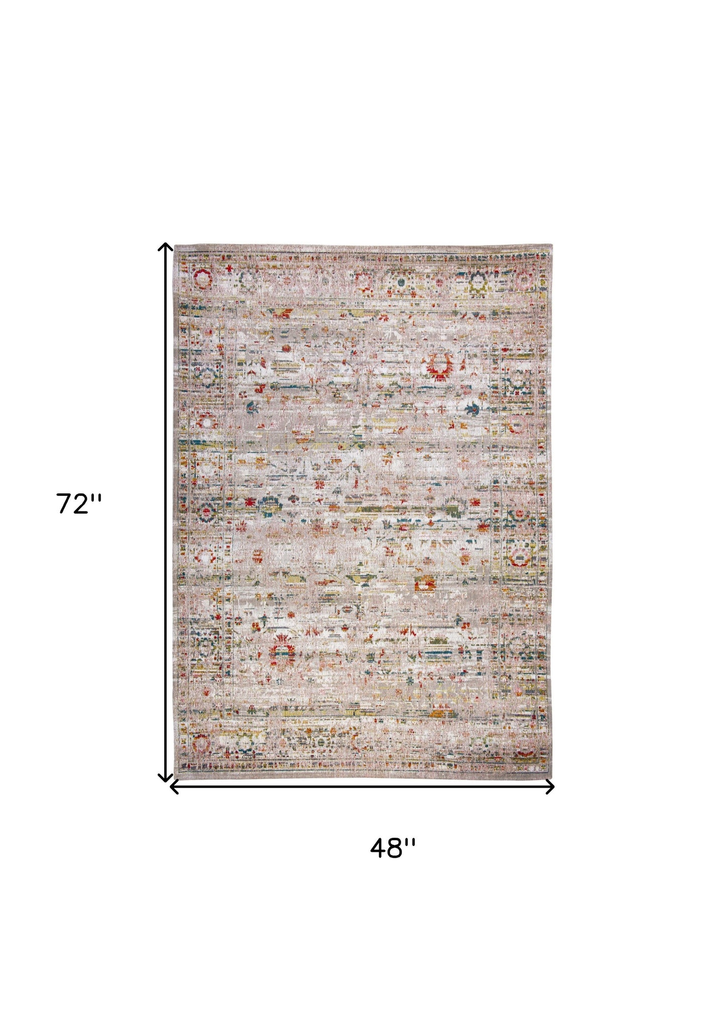 5 x 7 White Oriental Non Skid Rug