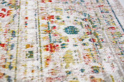 7 x 9 White Oriental Non Skid Rug