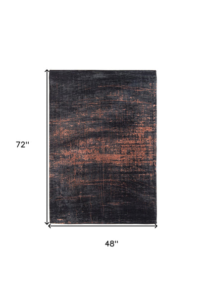 5 x 7 Black & Gold Non Skid Rug