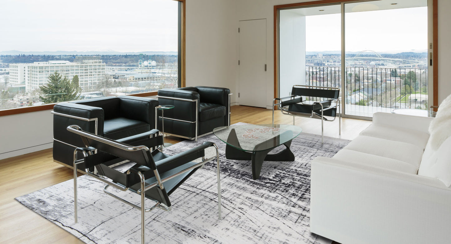 5 x 7 Black & White Non Skid Rug